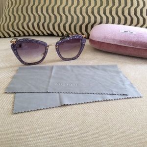 Miu Miu glitter noir sunglasses